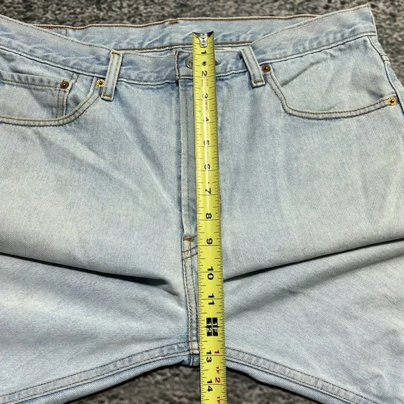 Levi's 505 Denim Shorts Mens 36 Blue Regular Fit Jorts Vintage Y2K - Picture 12 of 14